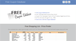 Desktop Screenshot of freecoupondatabase.com