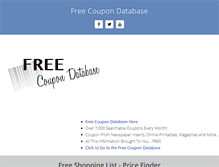 Tablet Screenshot of freecoupondatabase.com